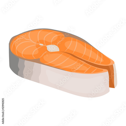 Steak icon in cartoon style isolated on white background. Sushi symbol stock vector illustration.