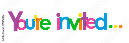 YOU'RE INVITED... Colourful Vector Letters Icon photo