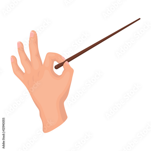 Conductor orchestra icon in cartoon style isolated on white background. Theater symbol stock vector illustration