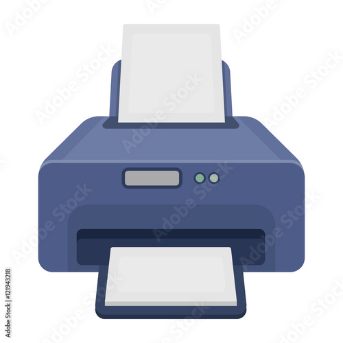 Printer icon in cartoon style isolated on white background. Typography symbol stock vector illustration.