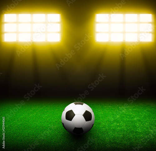 Soccer ball on stadium © Alekss