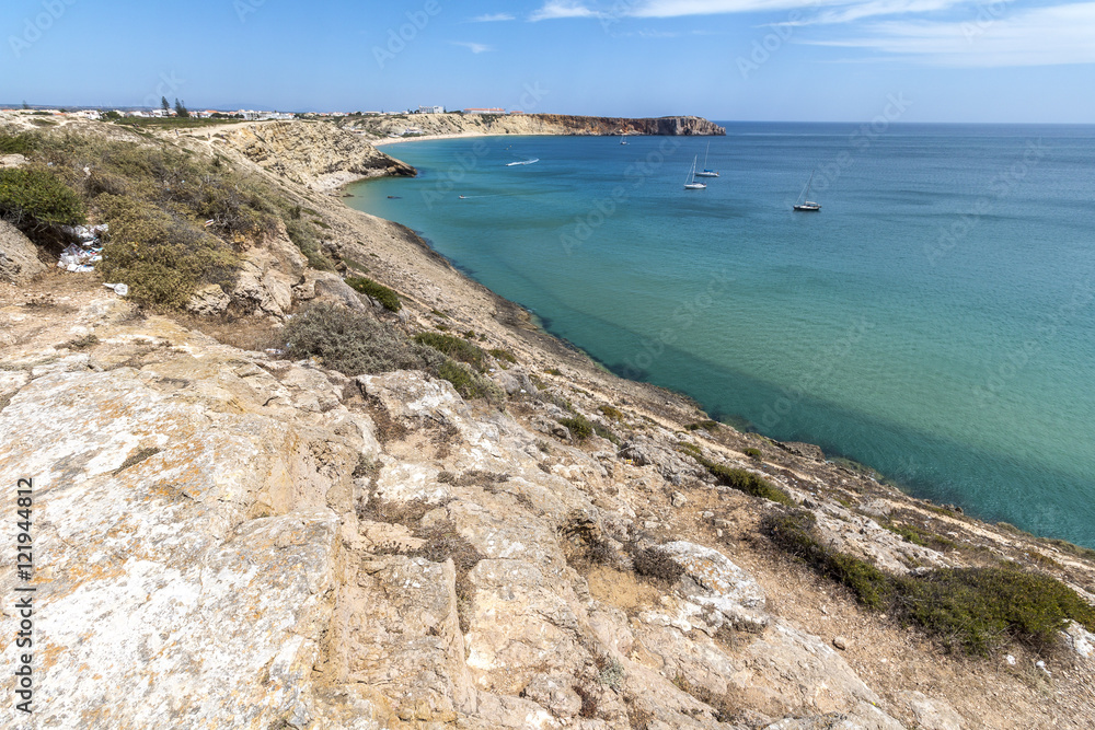 Coast at the Fortaleza in Sagres, Portugal