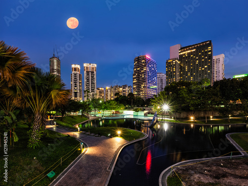 Canvas Print Skyline of Central Business District of Kuala Lumpur, Malaysia