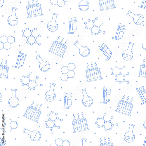 Science pattern blue icons