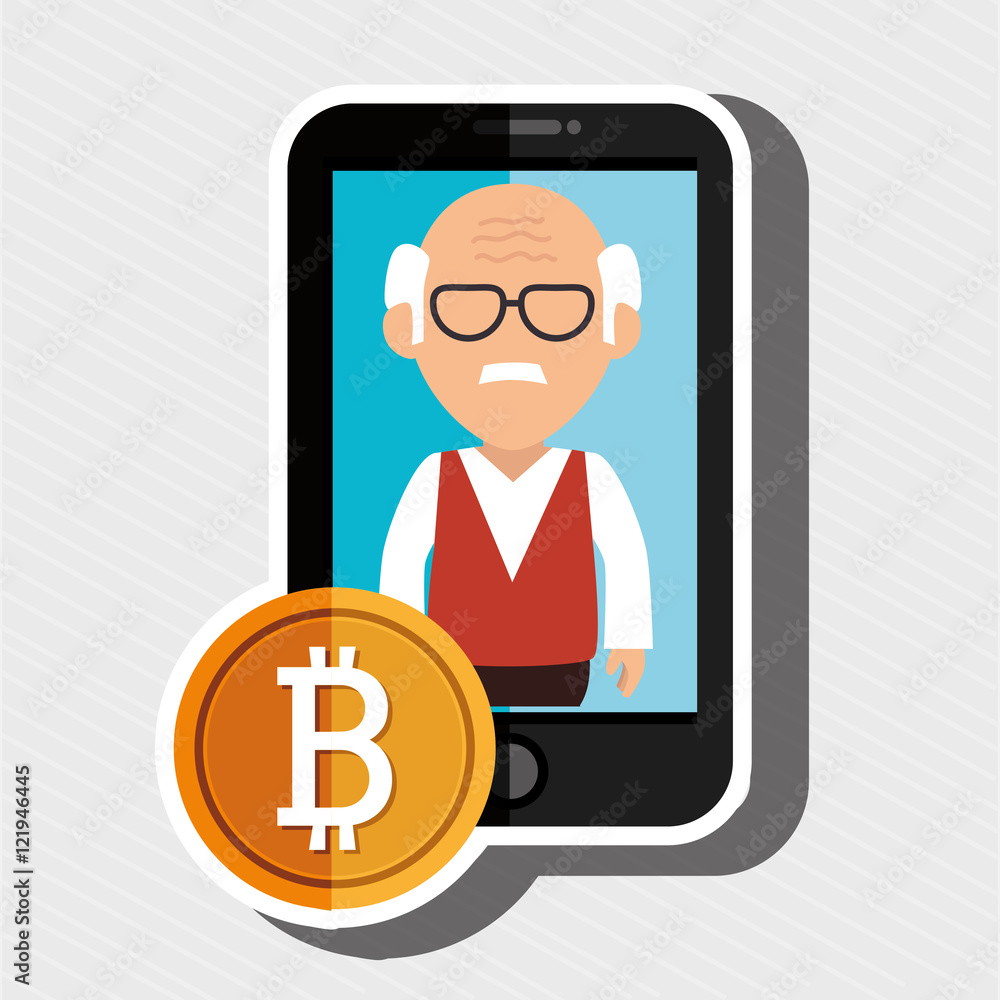 man smartphone bit coin vector illustration eps 10 man smartphone bit coin vector illustration eps 10