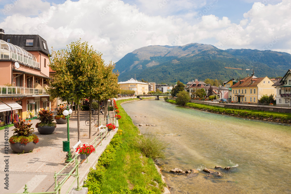 Resort town Bad Ischl on the river Traun, Austria