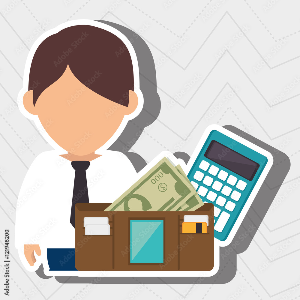 man calculator wallet money vector illustration eps 10 man calculator wallet money vector illustration eps 10
