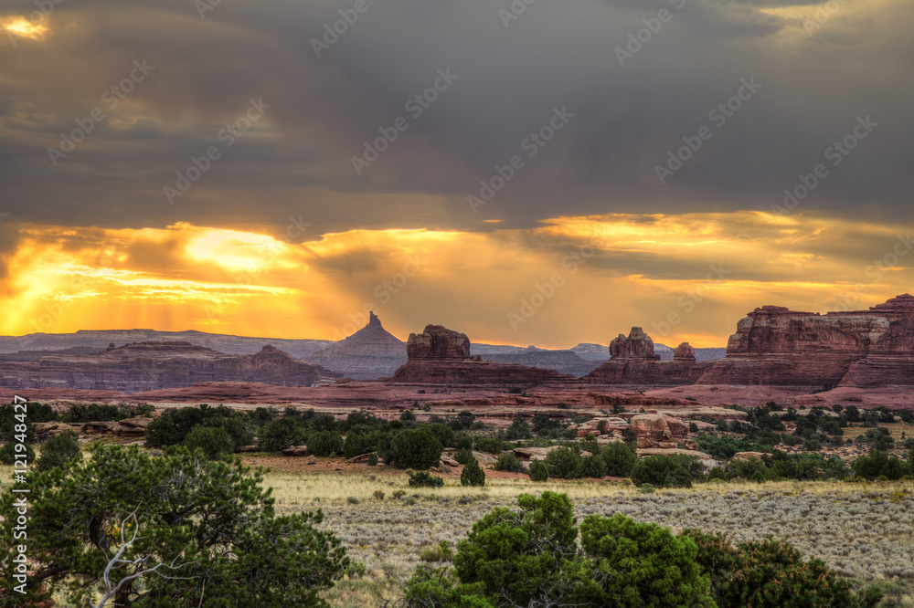 Needles District sunrise. Cantonlands National Park-Utah. Every sunrise in the Canyonlands is a magnificent spectacle to behold.