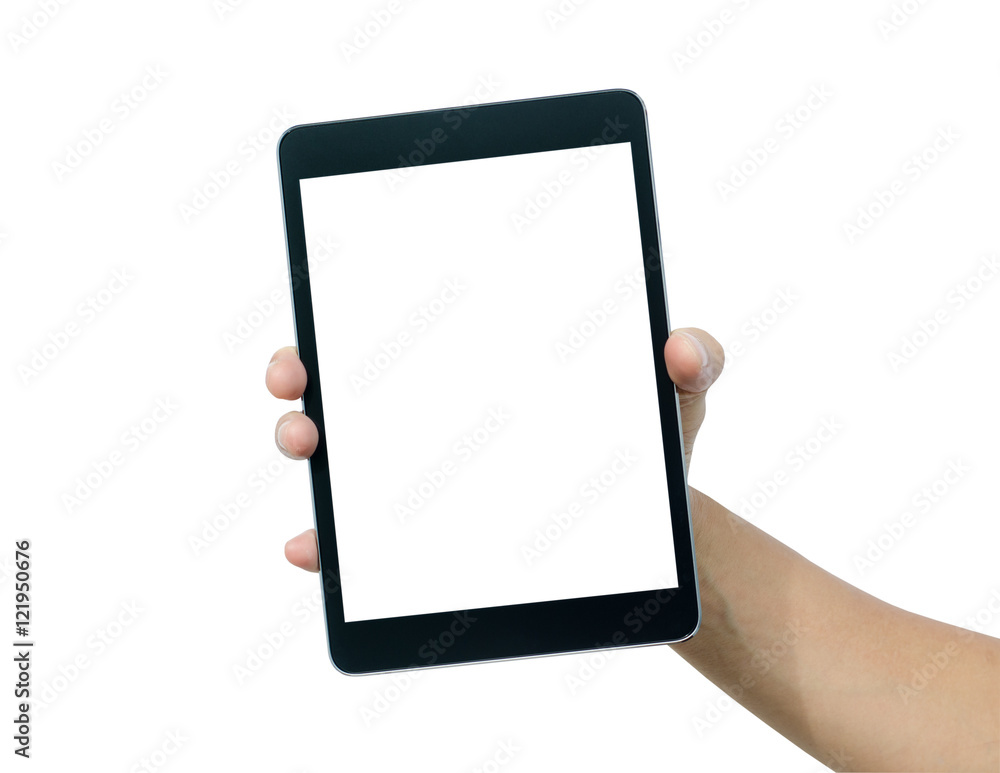 Hand holding tablet computer Hand holding tablet computer
