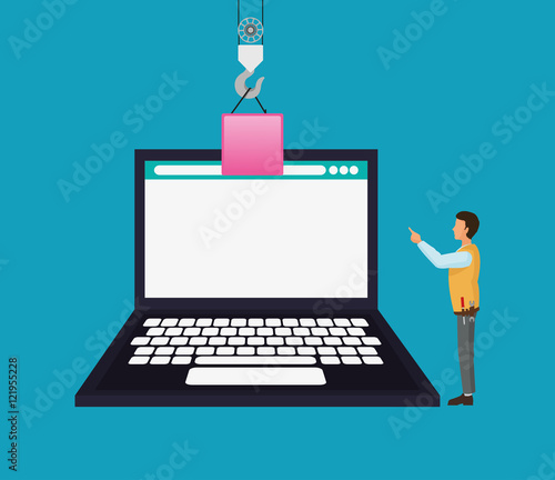 person with workforce related icons image vector illustration