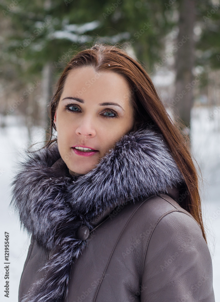 Winter portrait of a beautiful woman Winter portrait of a beautiful woman