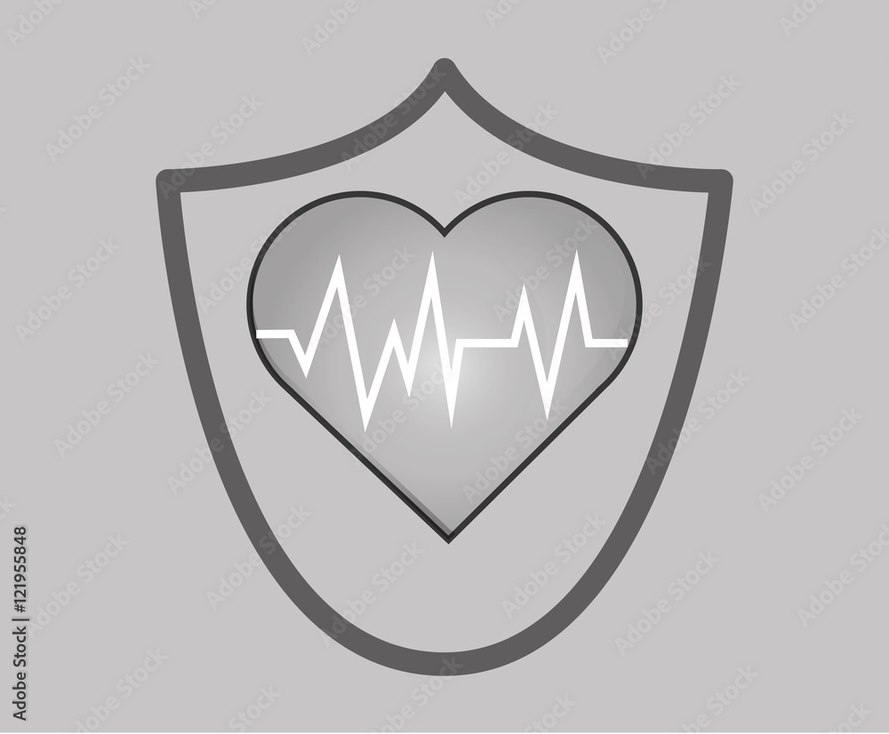 heart cardiogram with health insurance related icons image vector illustration heart cardiogram with health insurance related icons image vector illustration