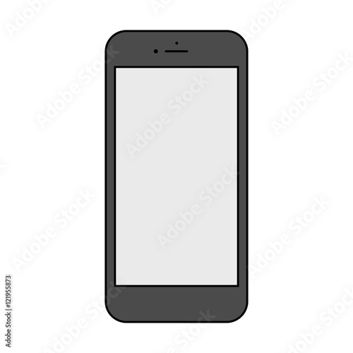 isolated smartphone icon in the style thin line flat design 