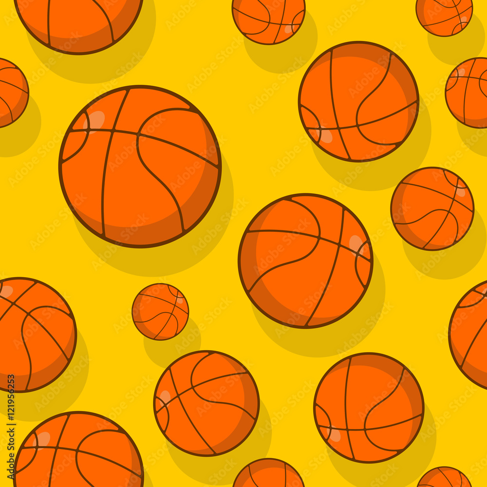 Basketball seamless pattern. Sports accessory ornament. Basketba