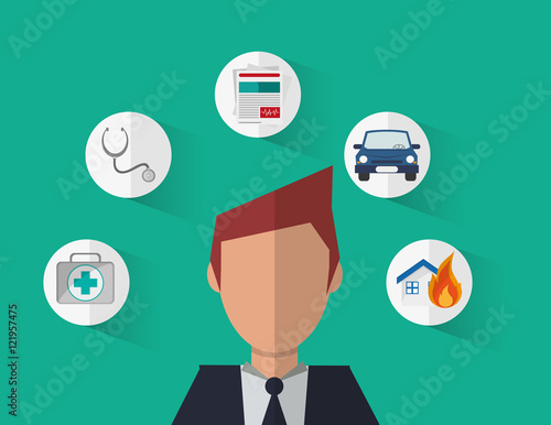 insurance broker or agent and services image vector illustration