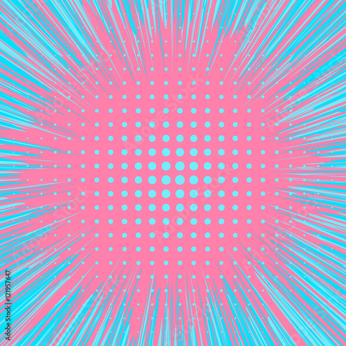 Abstract Creative concept vector comics pop art style blank layout template with clouds beams and isolated dots pattern on background. For Web and Mobile Applications, illustration template design