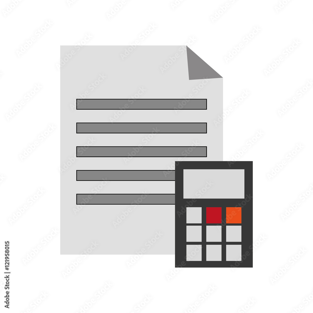 flat design paper document and calculator icon vector illustration flat design paper document and calculator icon vector illustration