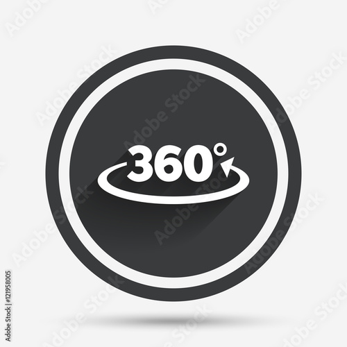 Angle 360 degrees sign icon. Geometry math symbol.