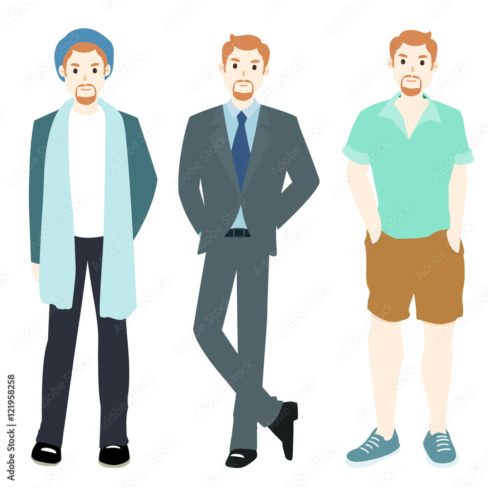 Men variety style clothing vector