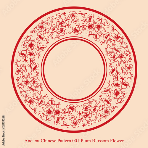 Ancient Chinese Pattern_001 Plum Blossom Flower