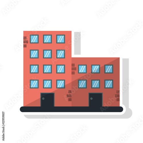 Fototapeta Naklejka Na Ścianę i Meble -  Building with windows icon. City urban and real estate theme. Isolated design. Vector illustration