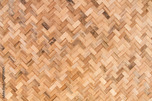Obraz na płótnie Bamboo Wicker Pattern w salonie