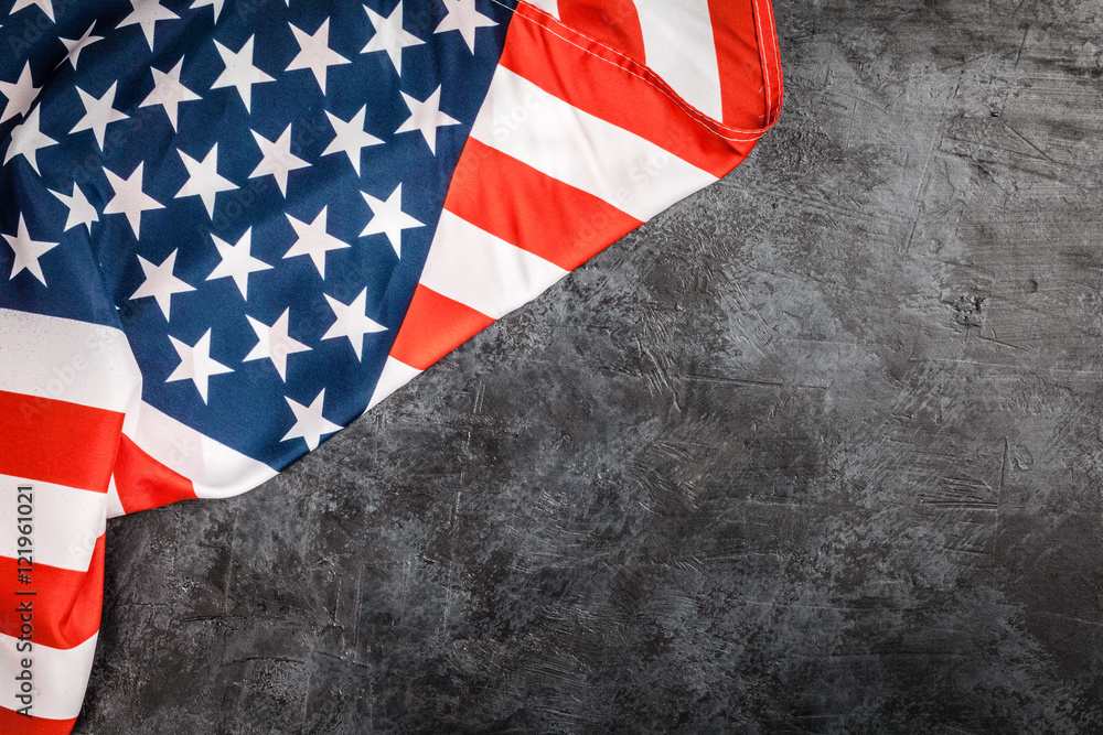 Obraz premium USA flag on grey background