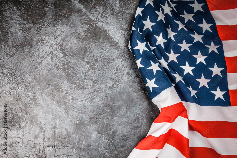 Obraz premium USA flag on grey background