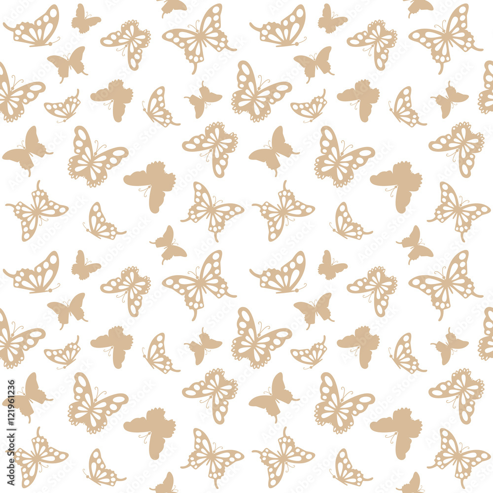 Luxury seamless pattern background with golden filigree butterflies isolated on white. For wedding invitation, birthday card, wrapping paper. Luxury seamless pattern background with golden filigree butterflies isolated on white. For wedding invitation, birthday card, wrapping paper.