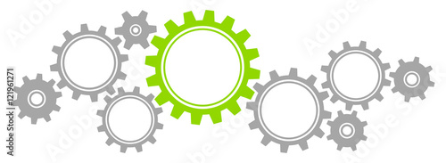 Gears Border Graphics Grey/Green