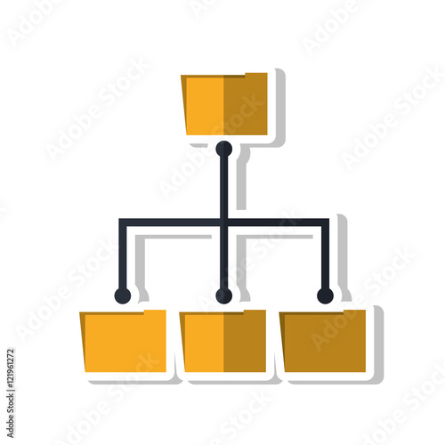 Folders icon. Files document data and archive theme. Isolated design. Vector illustration