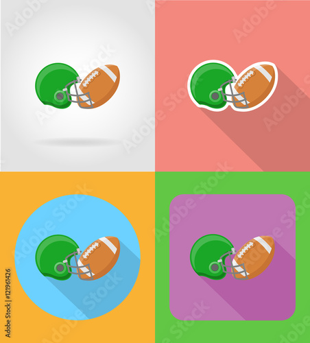 american football flat icons vector illustration