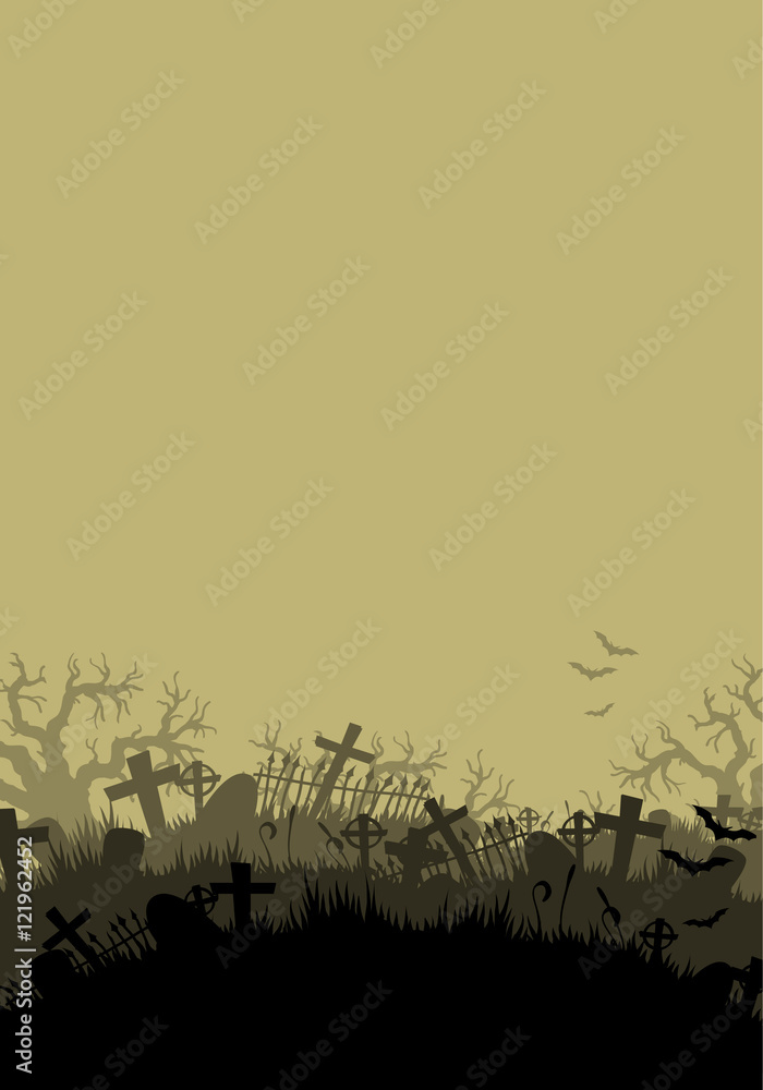 Halloween background with cementer