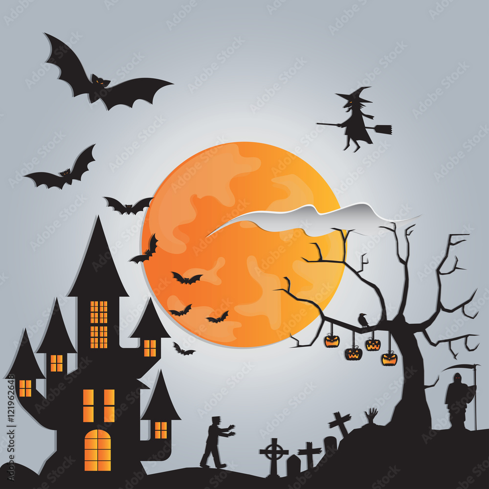 Happy Halloween Night design background, vector illustration Happy Halloween Night design background, vector illustration