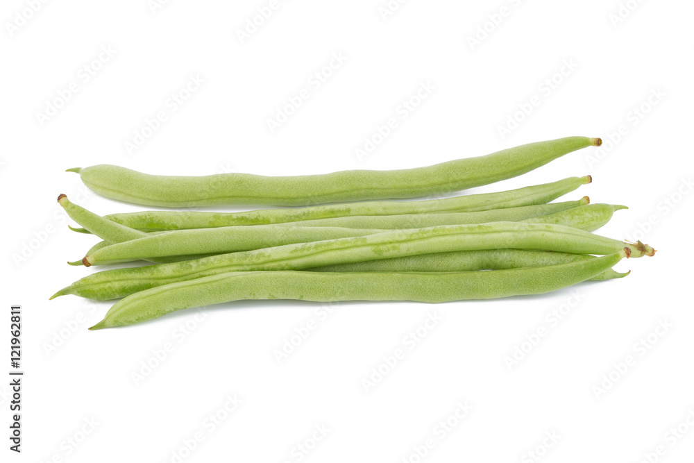 sweet fresh green peas isolated on white background