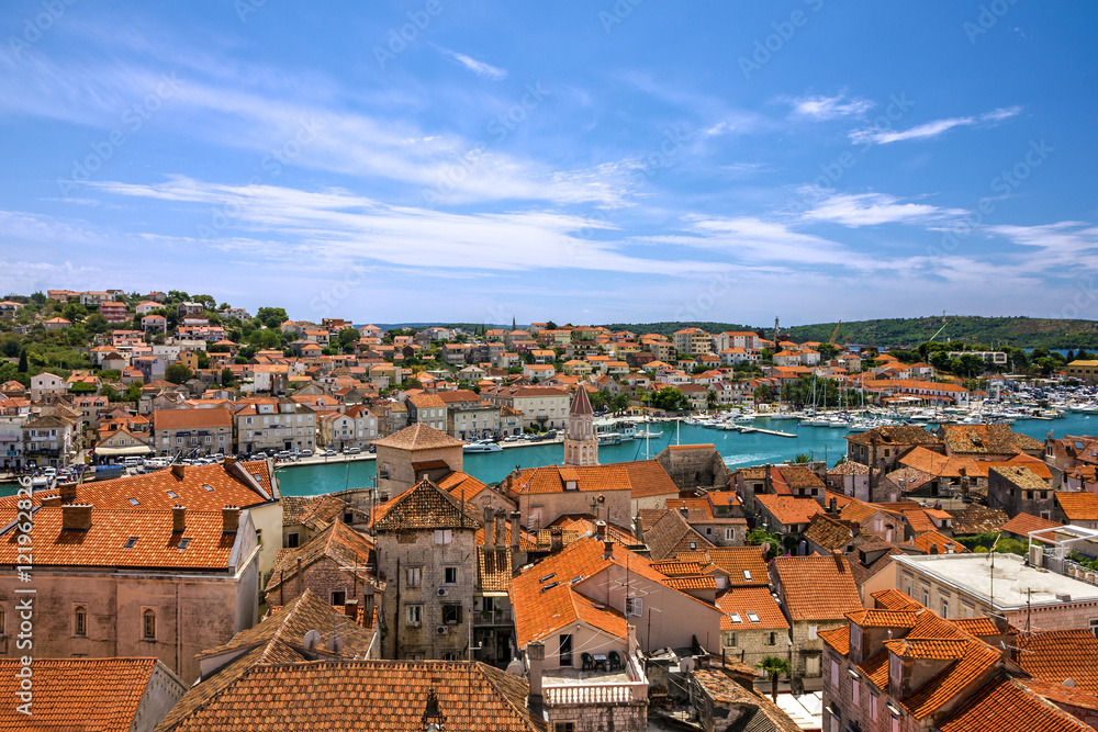Trogir, Croatia, town panoramic view, Croatian 