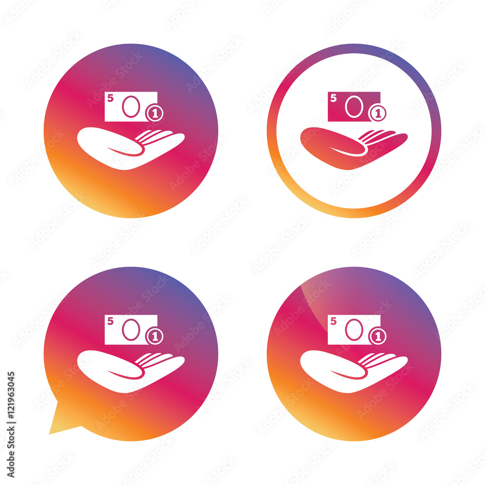 Donation hand sign icon. Charity or endowment. Donation hand sign icon. Charity or endowment.