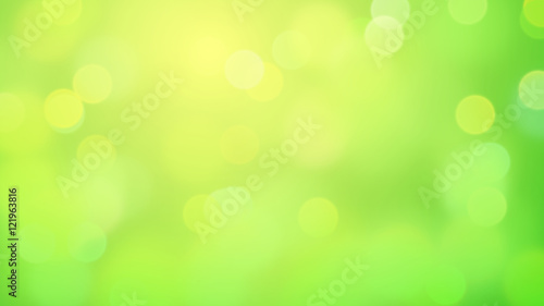 springlike bokeh effect background in shades of green and yellow
