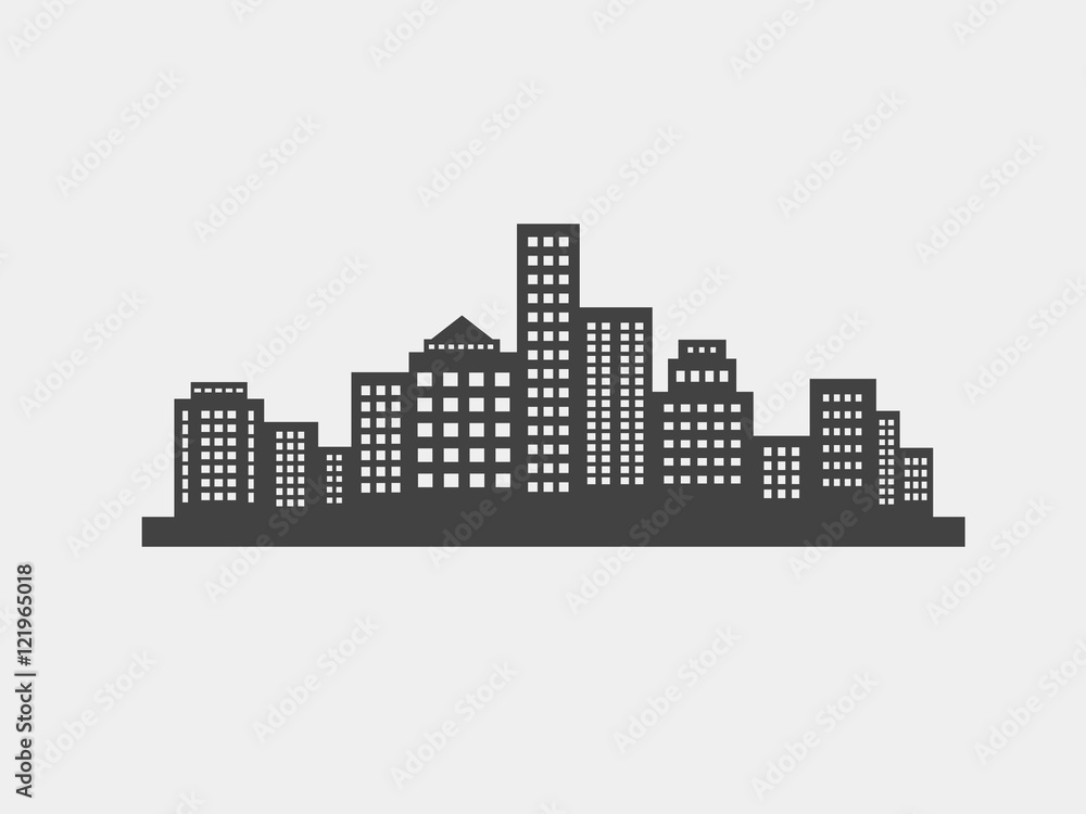 City Skyline icon, vector illustration