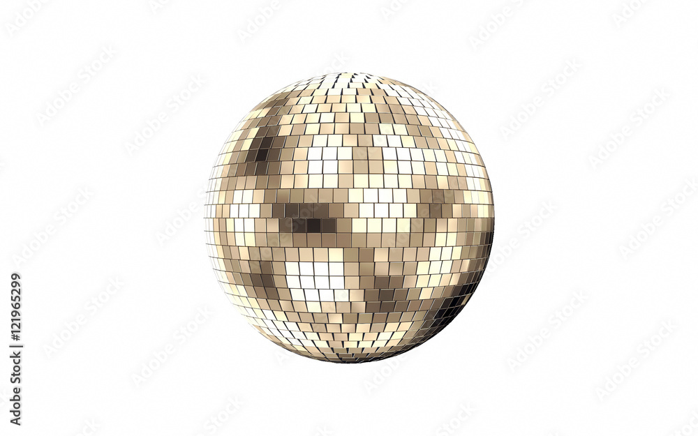 Fototapeta premium 3d render of disco mirror ball isolated on white background