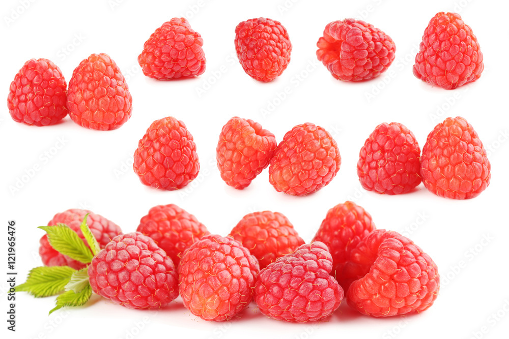 Red raspberry isolated on a white background Red raspberry isolated on a white background