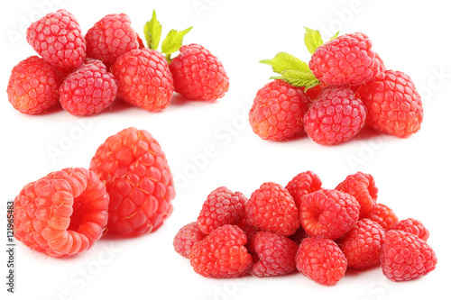 Red raspberry isolated on a white background