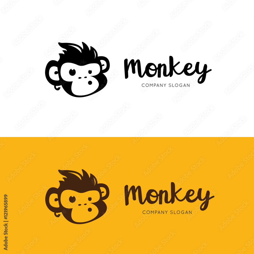 Obraz premium Szablon Logo Małpy.