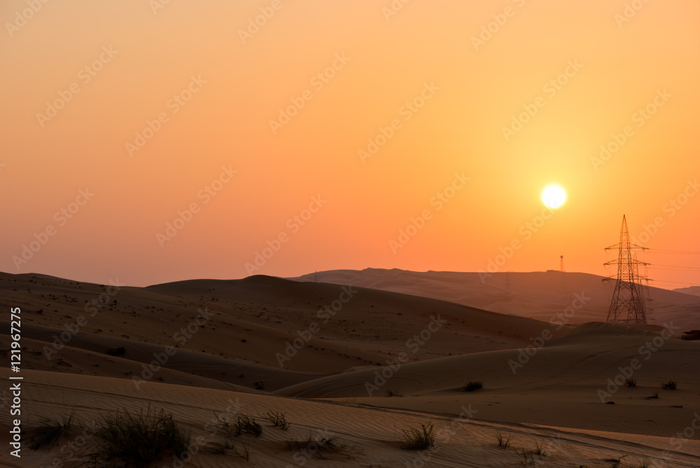 Fototapeta premium Desert dunes in Liwa, United Arab Emirates