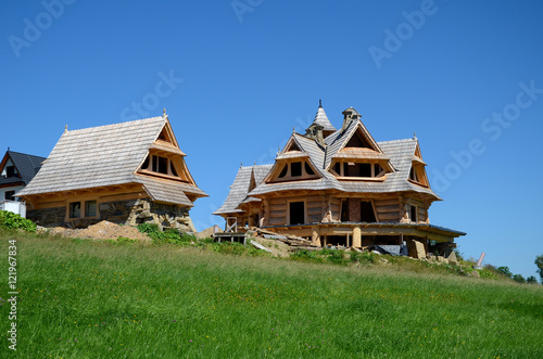 Obraz na płótnie Wooden house in the mountains (The Tatras in Poland) w salonie