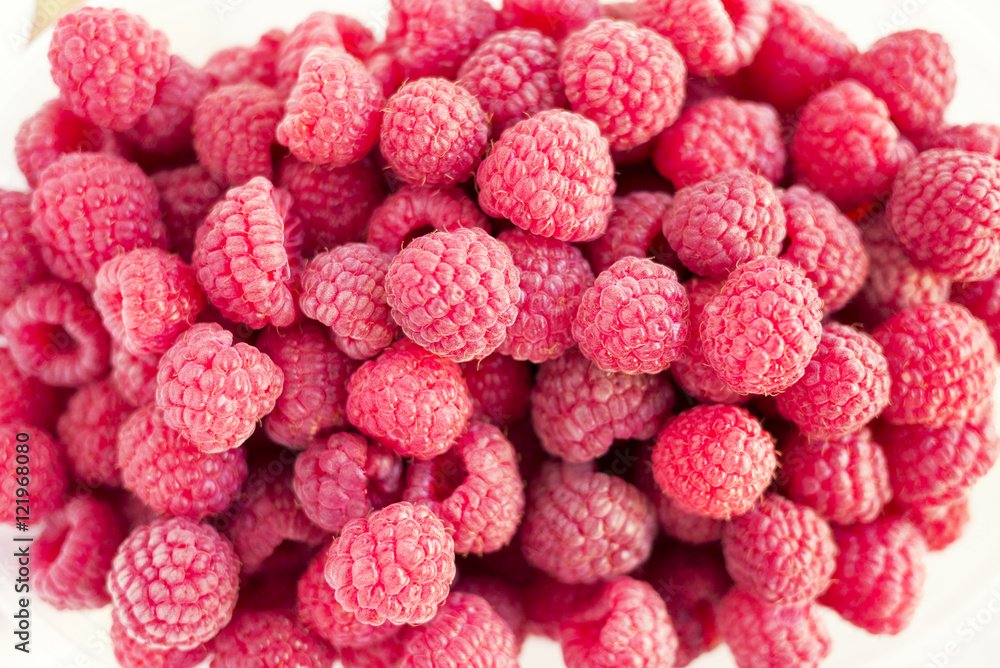 Dozens of fresh raspberry fruits at the sunny day Dozens of fresh raspberry fruits at the sunny day