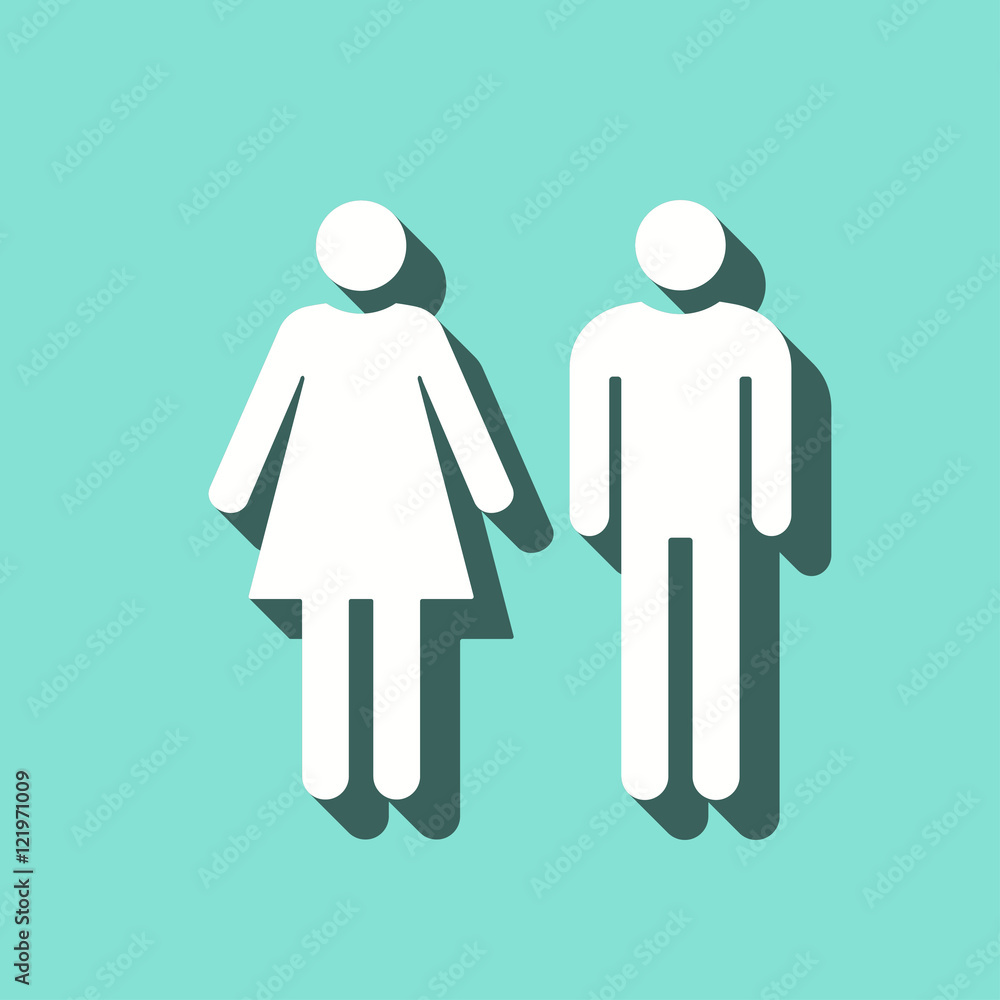 Man and Woman restroom - vector icon. Man and Woman restroom - vector icon.