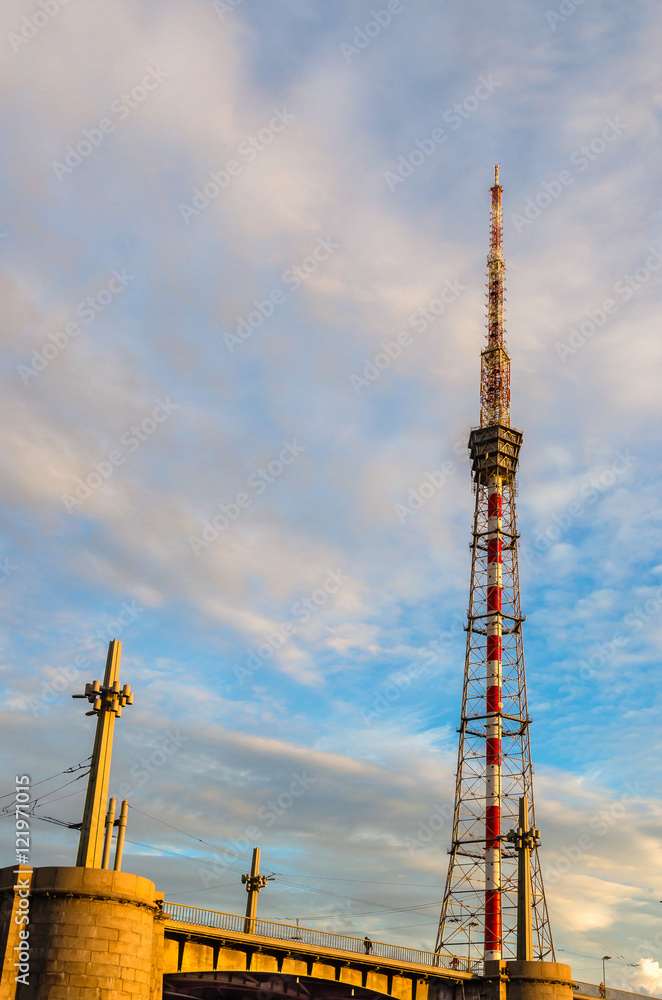 TV tower at sunset
