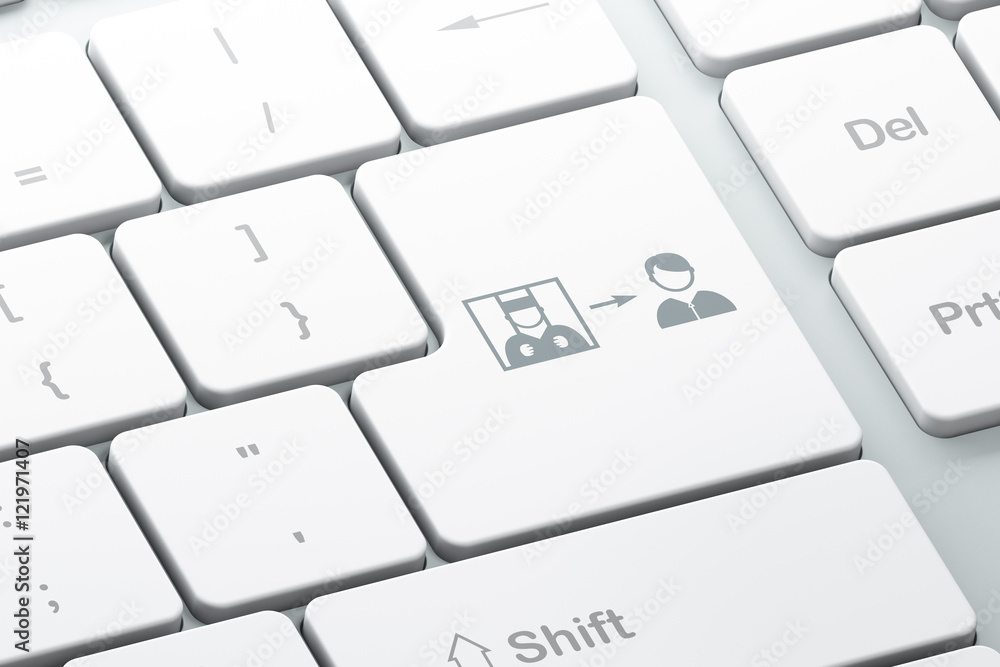 Law concept: Criminal Freed on computer keyboard background Law concept: Criminal Freed on computer keyboard background