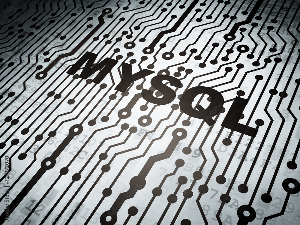 Fototapeta premium Database concept: circuit board with MySQL
